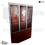 Armário de escritorio com 3 porta de vidro e 3 em madeira produto novo