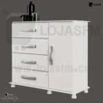 Cómoda para quarto de casal com 4 gaveta e 1 porta produto novo com direito entrega e montagem
