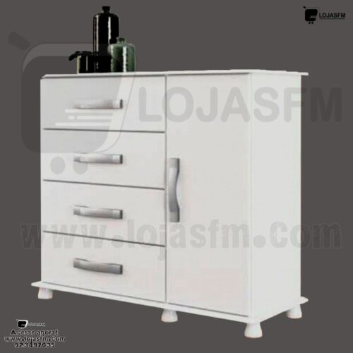 Cómoda para quarto de casal com 4 gaveta e 1 porta produto novo com direito entrega e montagem