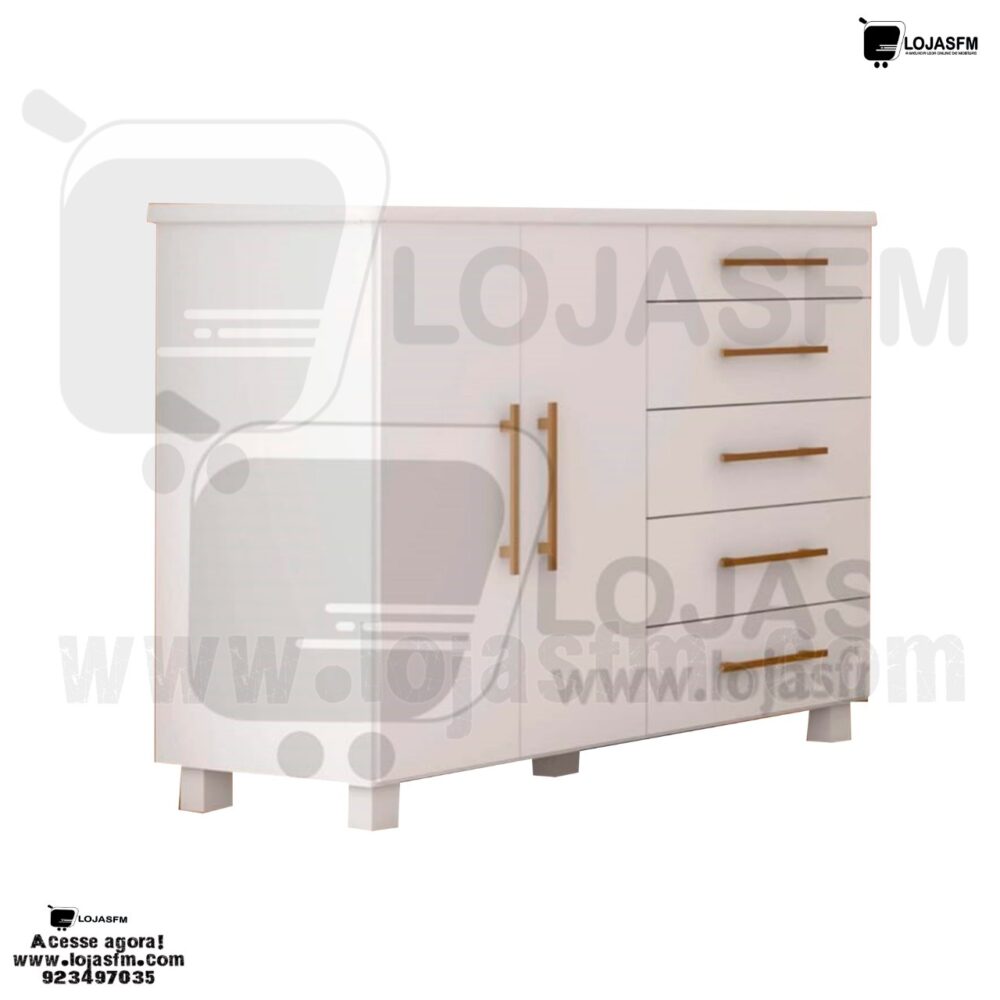 Cómoda para quarto de casal com 5 gaveta e 2 porta produto novo com direito entrega e montagem - Image 1