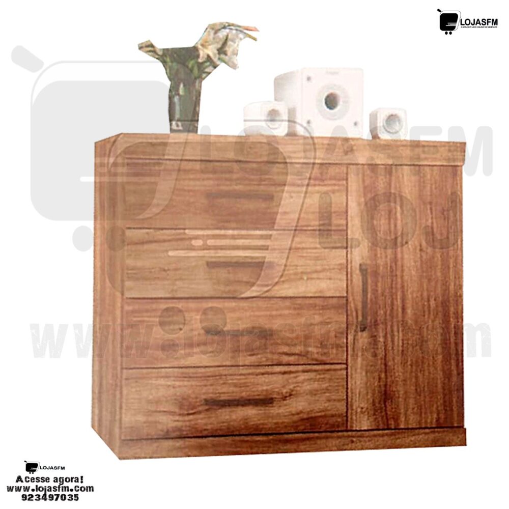 Cómoda com 4 gaveta e 1 porta produto novo com direito entrega e montagem - Image 1
