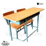 🪑 Carteira Escolar Dupla Integrada – Estrutura Metálica Cinza produto novo com direito entrega e montagem