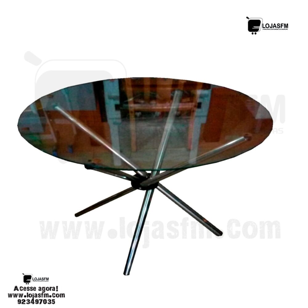 Mesa oval com vidro transparente produto novo com direito entrega ao domicilio - Image 1