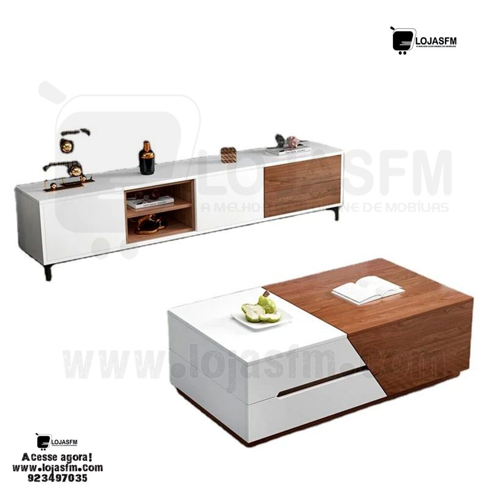 Conjunto de sala clássico rack com a mesa de centro produto novo com direito entrega e montagem - Image 3