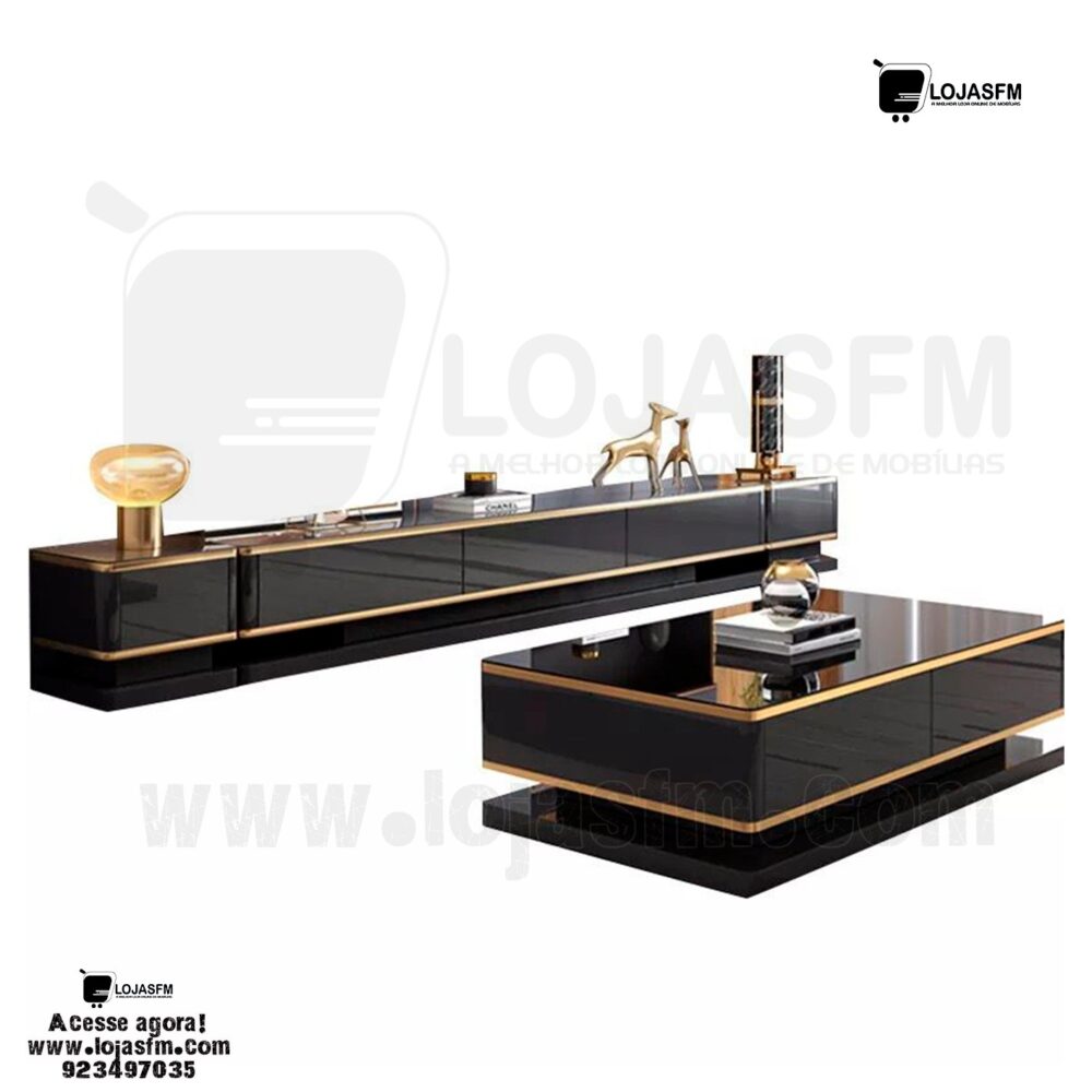 Conjunto de sala clássico rack com a mesa de centro produto novo com direito entrega e montagem - Image 1