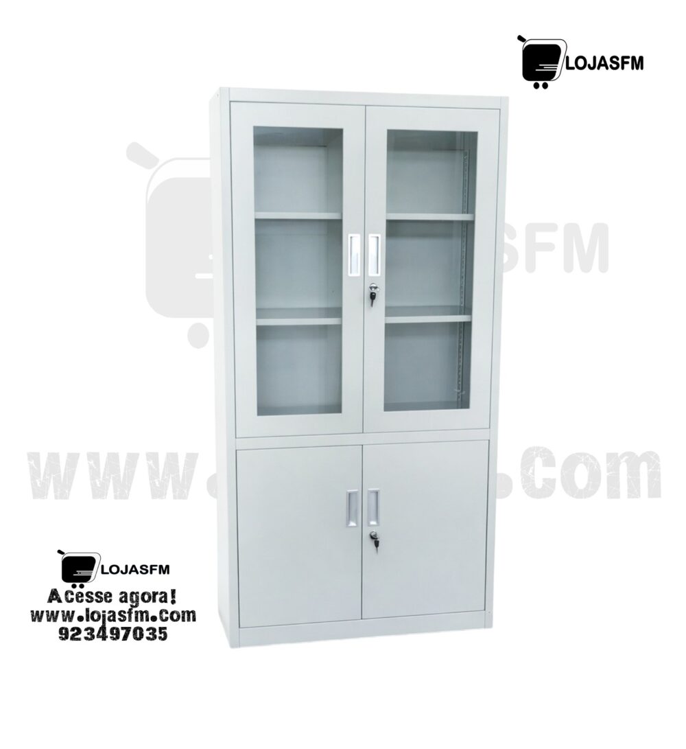Armário Metálico com Portas de Vidro – Segurança e Organização Profissional - Image 1