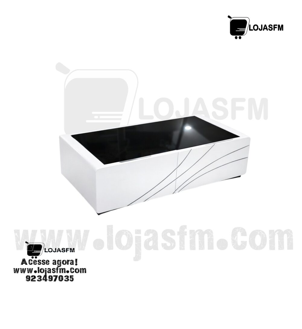 126 Mesa de Centro Moderna com Base Decorativa – Entrega e Montagem Incluídas - Image 1