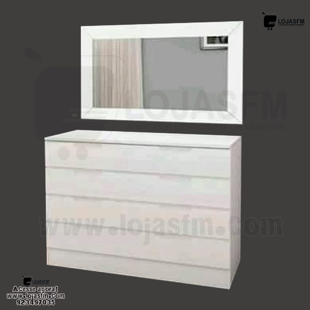 WhatsApp Image 2022-12-16 at 09.58.05 (1) Cómoda com 4 gaveta e espelho produto novo com direito entrega e montagem - Image 1