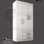 Roupeiro cor branco com 3 porta e 2 gaveta produto novo com direito entrega e montagem