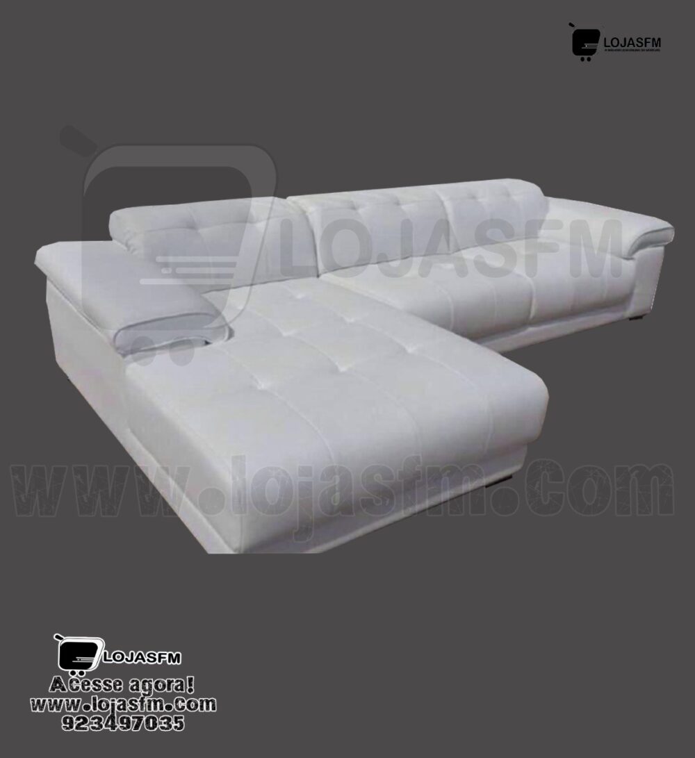 WhatsApp Image 2022-08-22 at 11.47.26 Sofá L cor branco napa dura produto novo com direito entrega ao domicílio - Image 1
