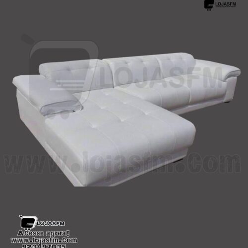 Sofá L cor branco napa dura produto novo com direito entrega ao domicílio