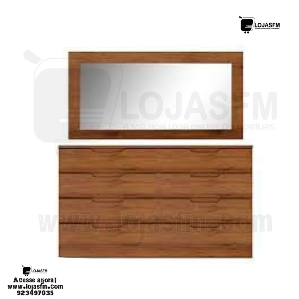 Cómoda com 4 gaveta e espelho produto novo com direito entrega e montagem - Image 1