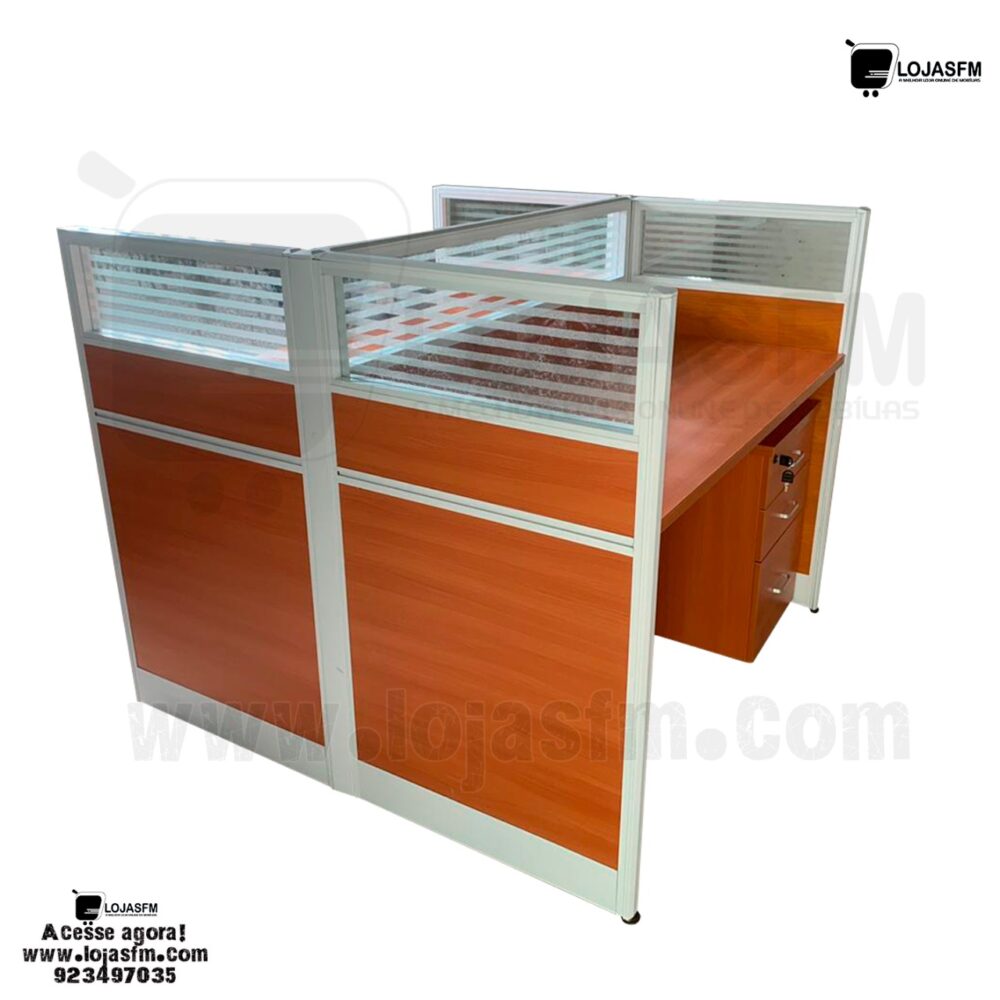 Secretária Ilha 2 Lugares – Estação de Trabalho 120×60cm com Gavetas e Montagem Inclusa - Image 2