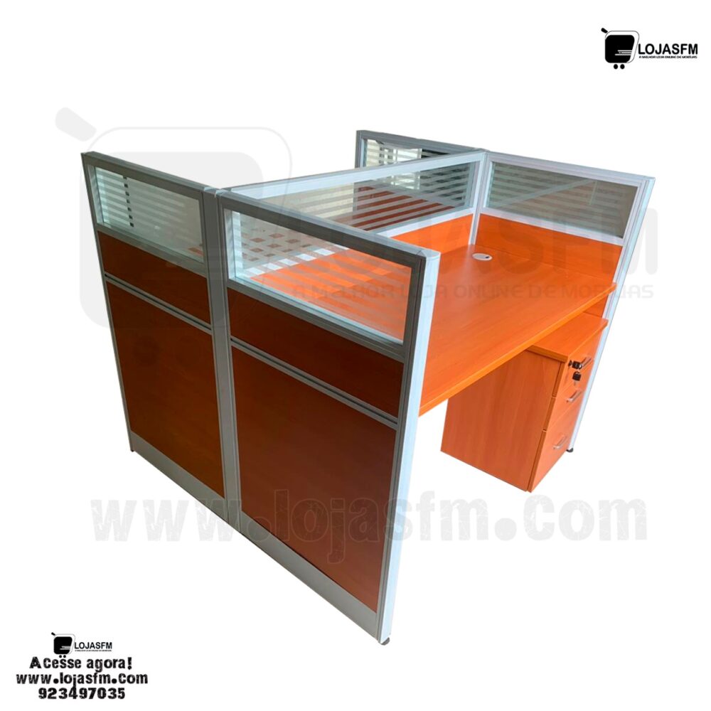 Secretária Ilha 2 Lugares – Estação de Trabalho 120×60cm com Gavetas e Montagem Inclusa - Image 3