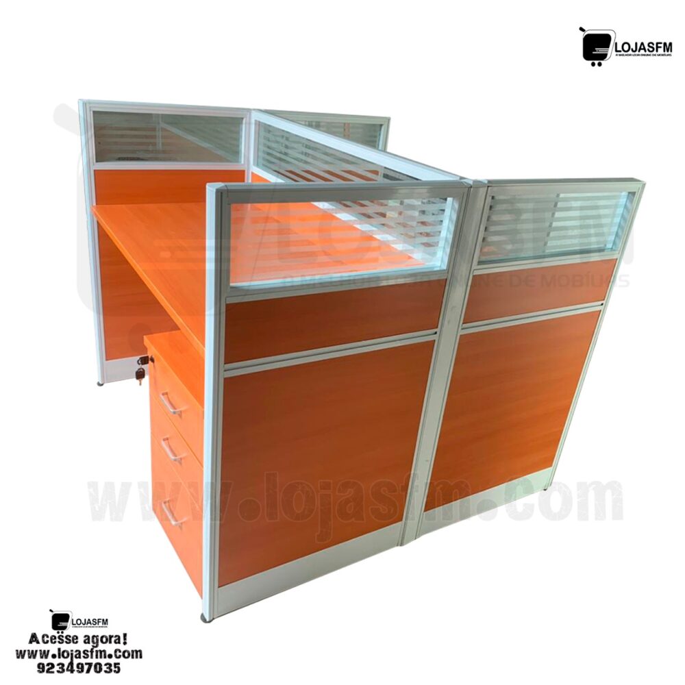 Secretária Ilha 2 Lugares – Estação de Trabalho 120×60cm com Gavetas e Montagem Inclusa - Image 4