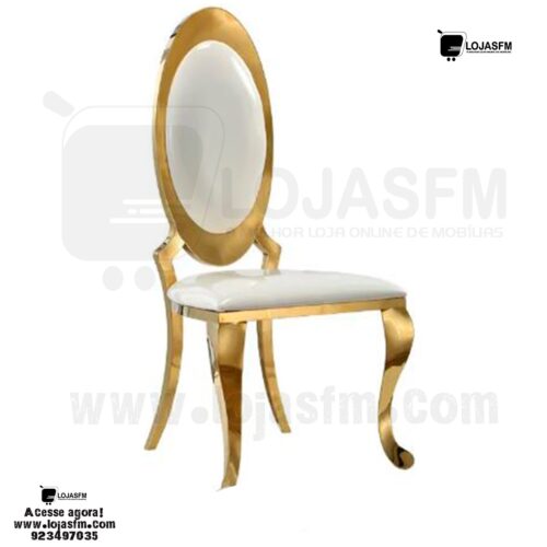 Cadeira com armação dourada produto novo com direito entrega ao domicilio