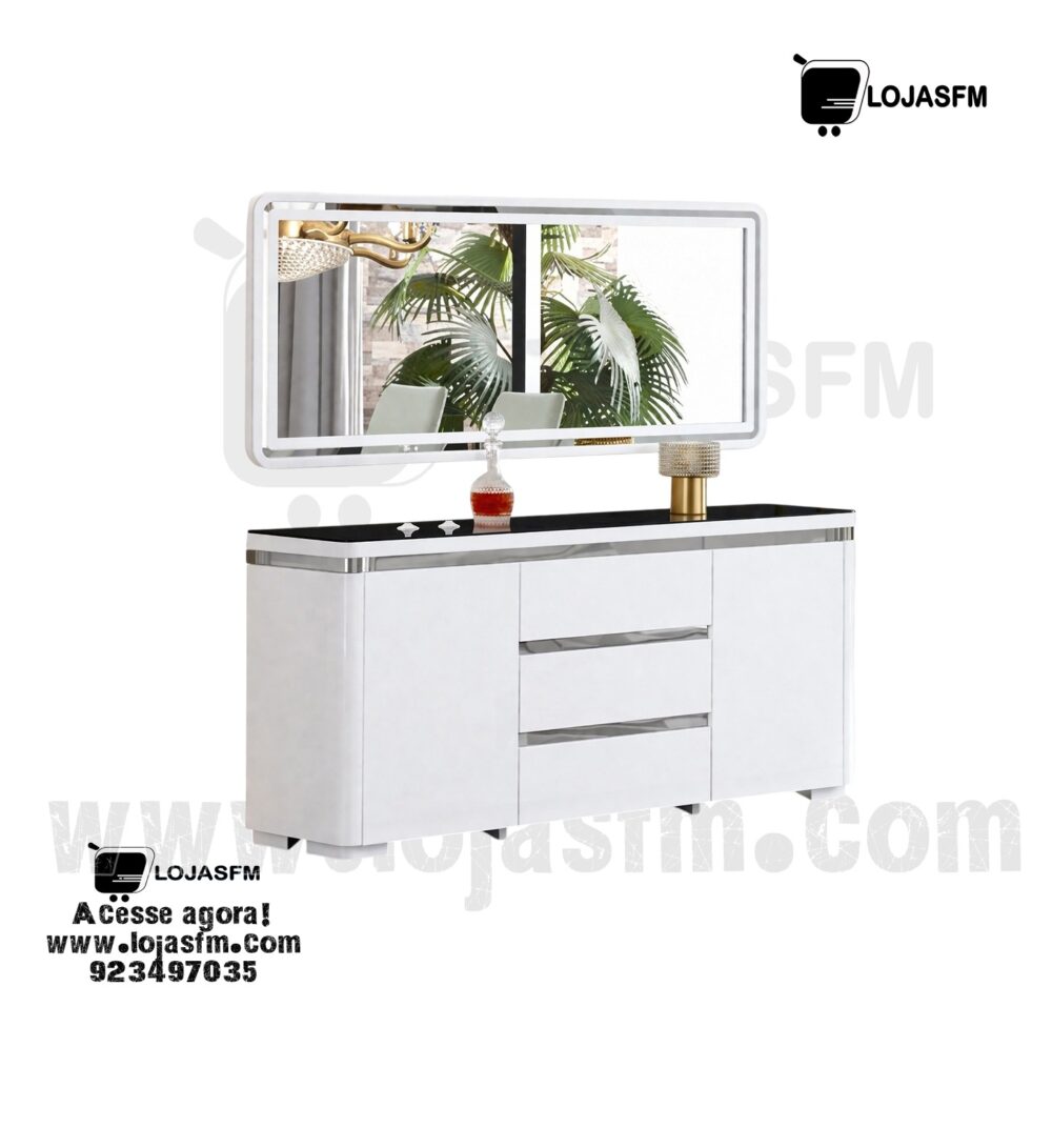 Aparador Moderno com Espelho – Móvel Elegante para Sala de Jantar - Image 1