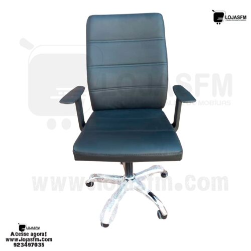 Cadeira giratória em napa cor preta produto novo com direito entrega e montagem