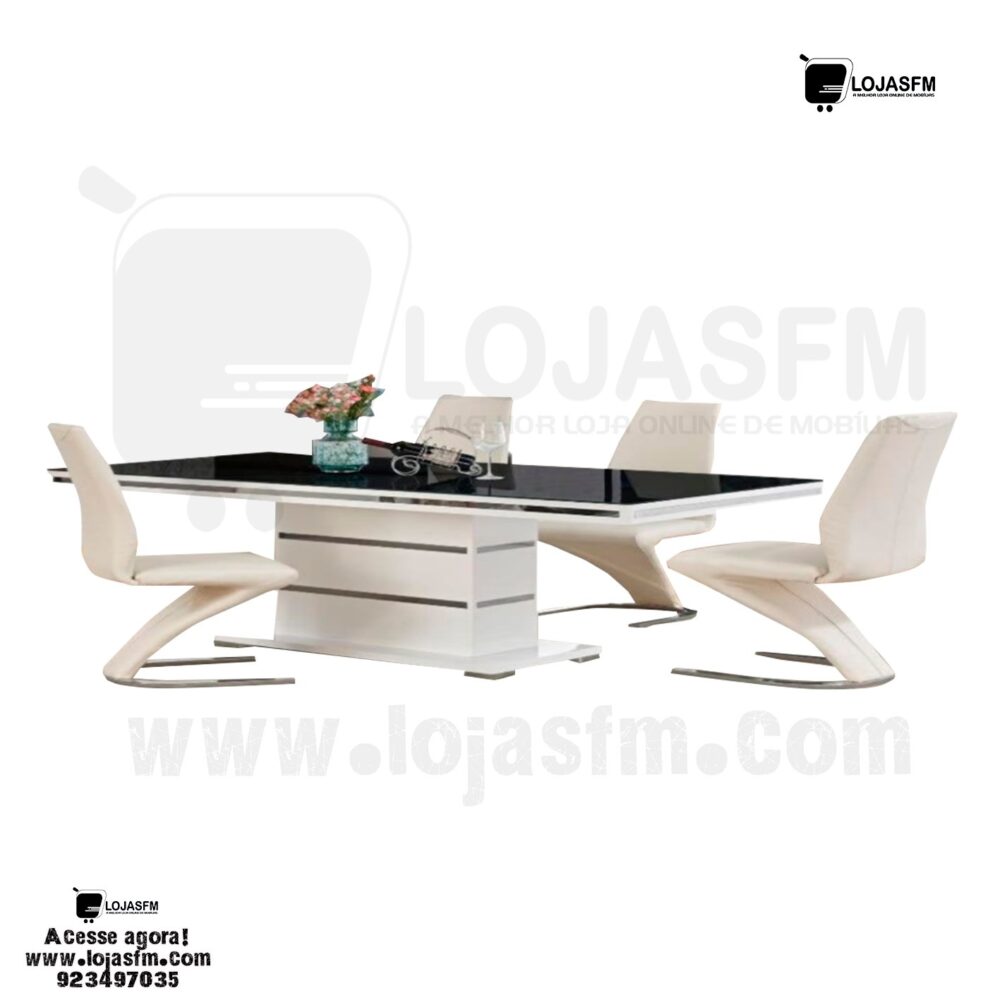 WhatsApp Image 2023-02-03 at 11.33.45 Mesa de jantar tampo de vidro escuro com 6 cadeira produto novo com direito entrega e montagem - Image 1