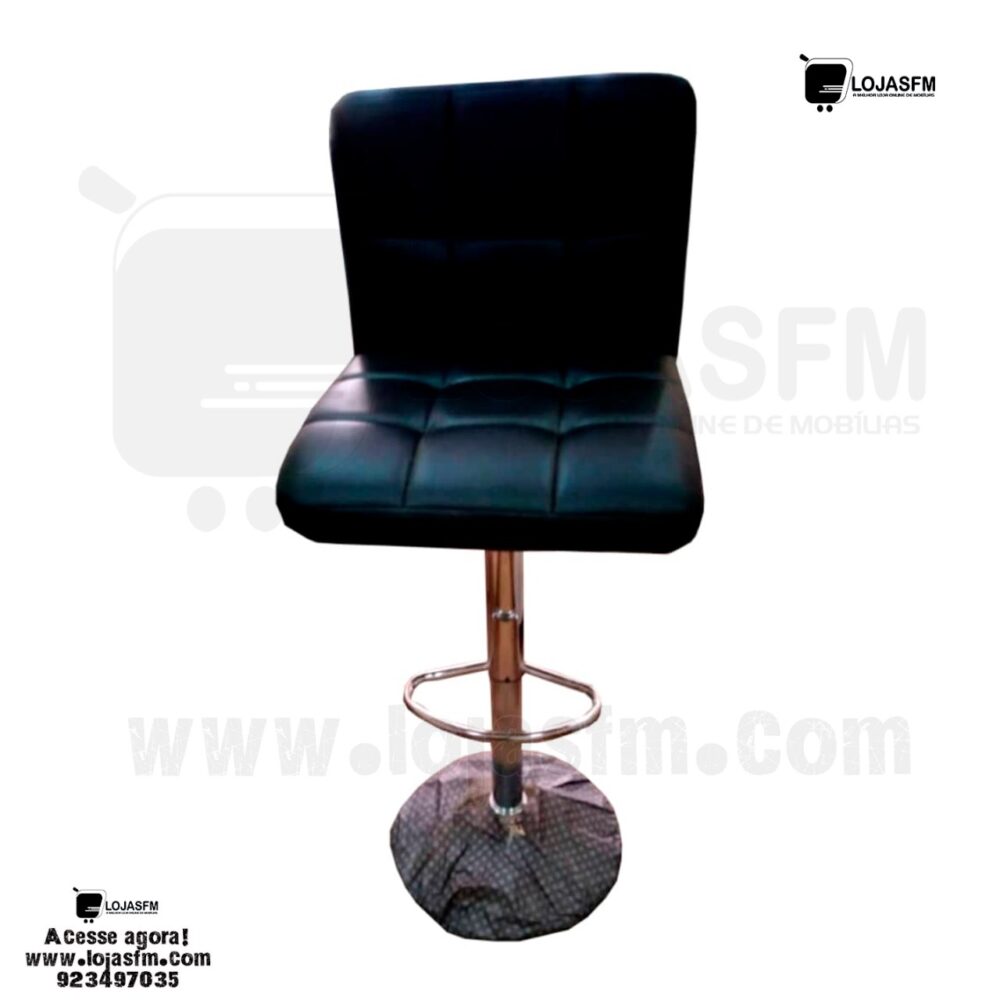 Cadeira de balcão napa preto produto novo com direito entrega e montagem - Image 1