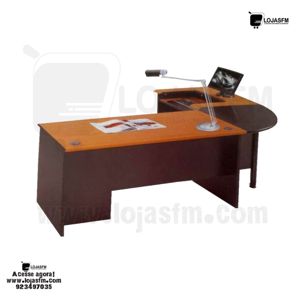 secretaria L de chef em madeira com bloco de gaveta rodado produto novo com direito entrega e montagem - Image 1