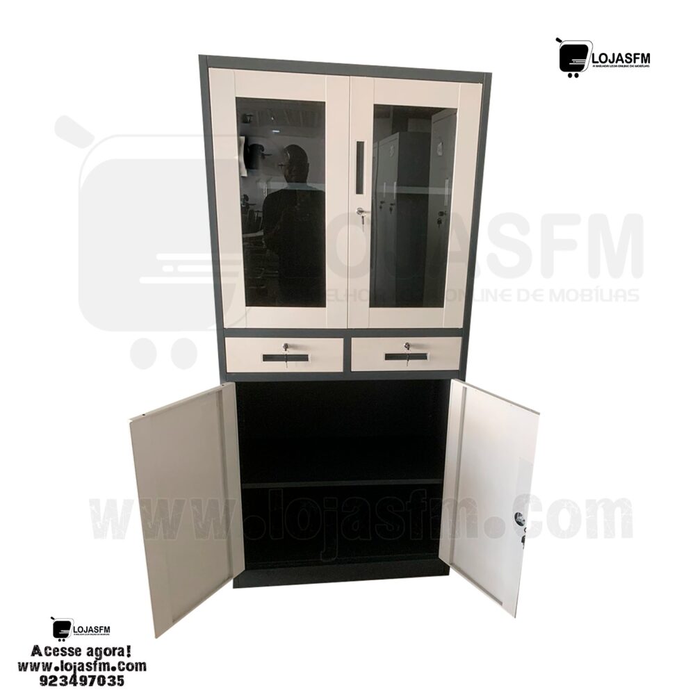 Armário metálico com 4 porta e 2 gaveta produto novo com direito entrega e montagem - Image 3