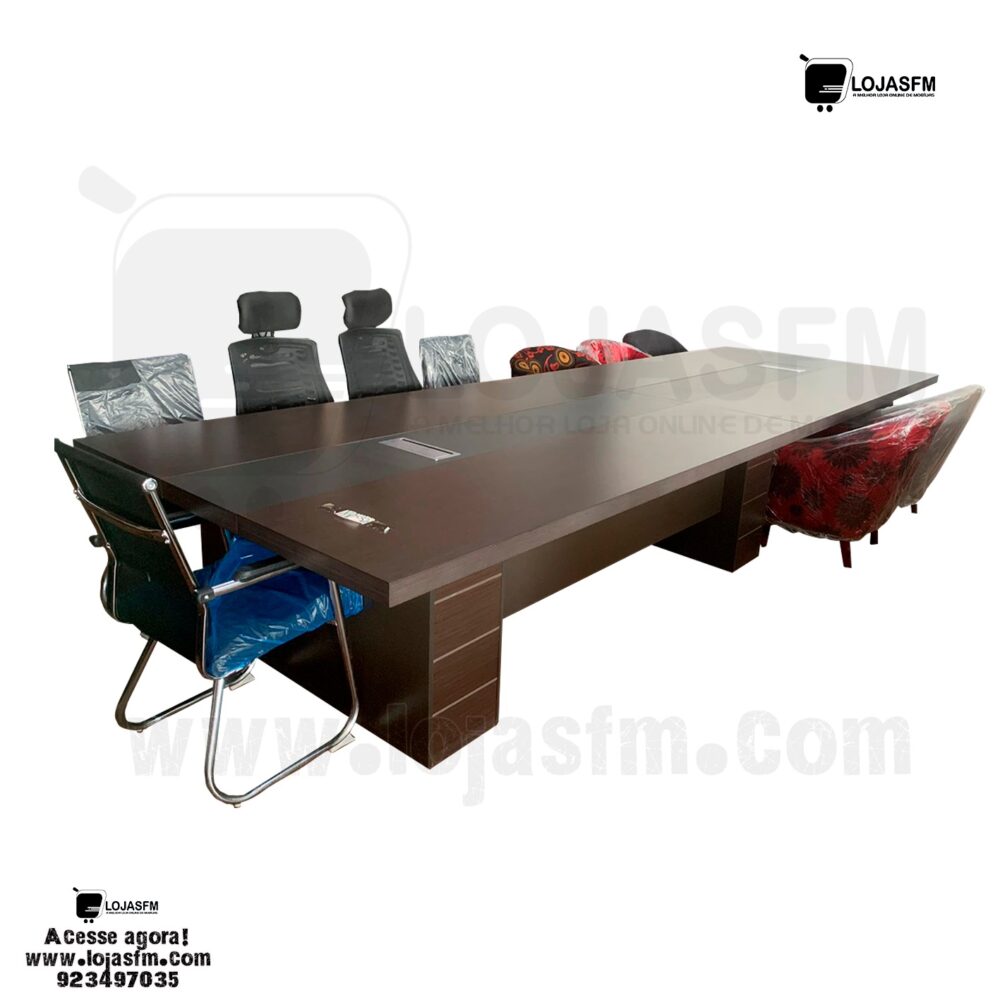 Mesa de reunião de madeira produto novo com direito entrega e montagem - Image 1