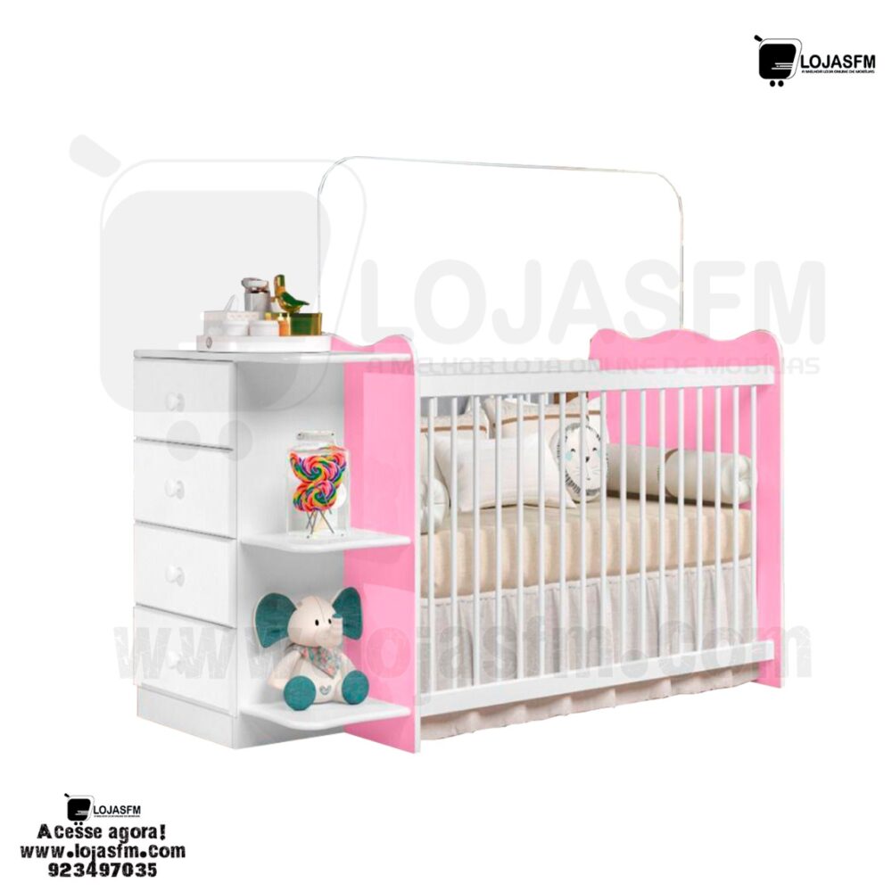 Berço com comoda de 4 gaveta + colchão produto novo com direito entrega e montagem - Image 1