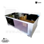 Mesa de centro com tampo de vindro escuro produto novo com direito entrega e montagem