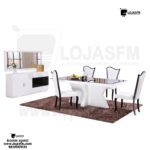 Conjunto de sala mesa de jantar com 6 cadeira e a amparador produto novo com direito entrega e montagem
