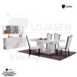 Conjunto de sala mesa de jantar com amparador produto novo com direito entrega e montagem