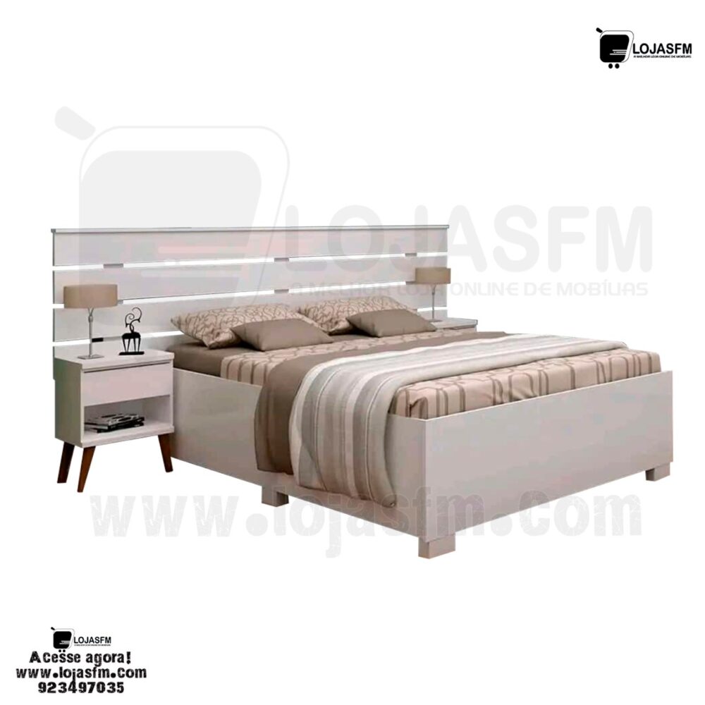 Cama roma medida 200x160 com 2 mesa de cabeceira e o colchão produto novo com direito entrega e montagem - Image 1