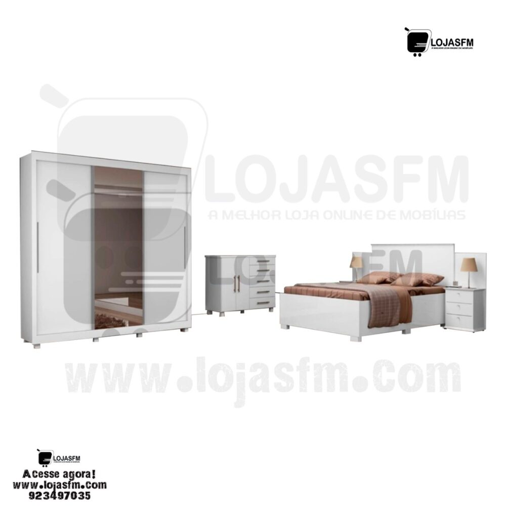 Conjunto de quarto king com o respectivo colchão produto novo com direito entrega e montagem - Image 1