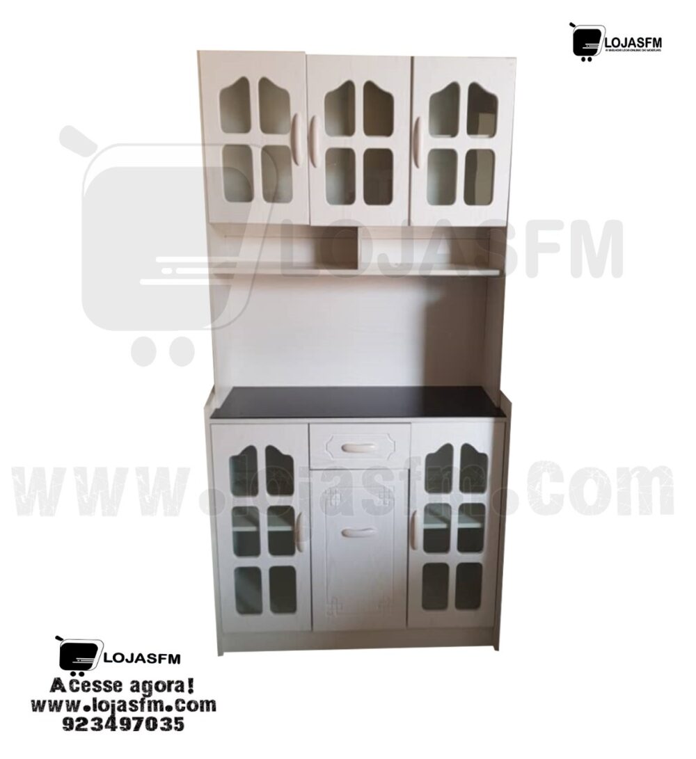 Armário de cozinha em madeira cor branco produto novo com direito entrega e montagem - Image 1