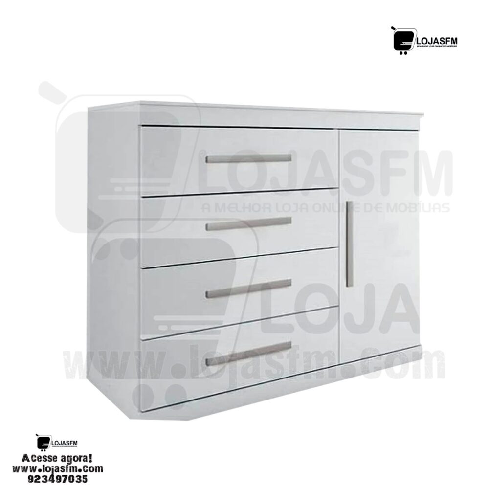 Cómoda com 4 gaveta e 1 porta produto novo com direito entrega e montagem - Image 1