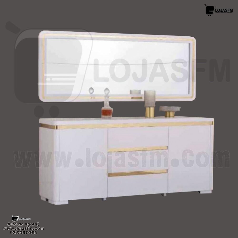 Amparador com espelho com 2 porta e 3 gaveta produto novo com direito entrega e montagem - Image 1