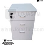 Bloco rodado em madeira com chave e 3 gaveta cor cinza produto novo com direto entrega e montagem