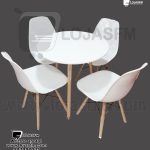 Mesa com 4 cadeira tampo oval produto novo com direito entrega e montagem.