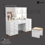 Escrivania com espelho e cadeira cor branco produto novo com direito entrega e montagem
