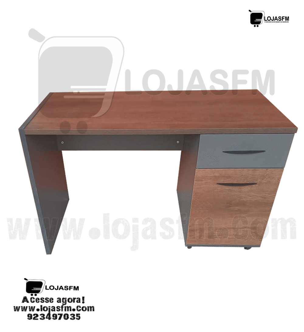 Secretaria em madeira medida 120x60 com bloco de gaveta fixo produto novo com direito entrega e montagem - Image 1