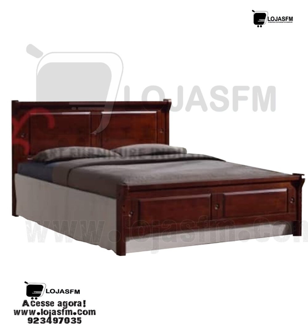 Cama de casal madeira medida 190x140 produto novo com direito entrega e montagem - Image 1