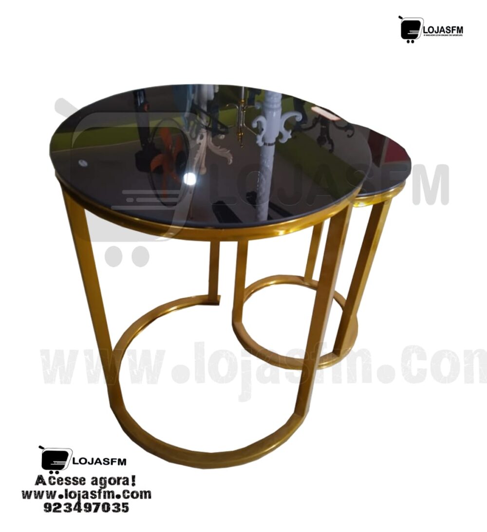Mesa de apoio oval fundo preto produto novo com direito entrega e montagem - Image 1