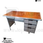 Secretaria metálica com bloco fixo medida 120x60 produto novo com direito entrega e montagem