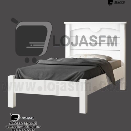 Cama 190x90 cm com Colchão Incluso – Conforto e Design Clássico | Entrega + Montagem LOJASFM