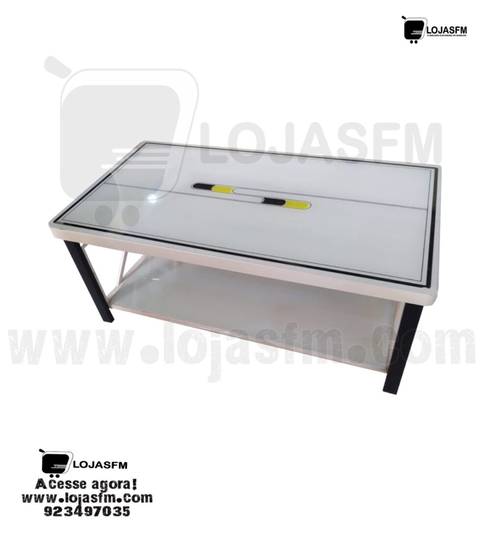 Mesa de centro tampo de vidro armação em ferro produto novo com direito entrega e montagem - Image 1