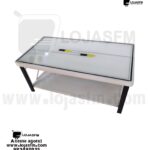 Mesa de centro tampo de vidro armação em ferro produto novo com direito entrega e montagem