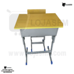 🪑 Carteira Escolar Infantil Ajustável – Estrutura Metálica Cinza com Ponteiras Azuis produto novo com direito entrega e montagem