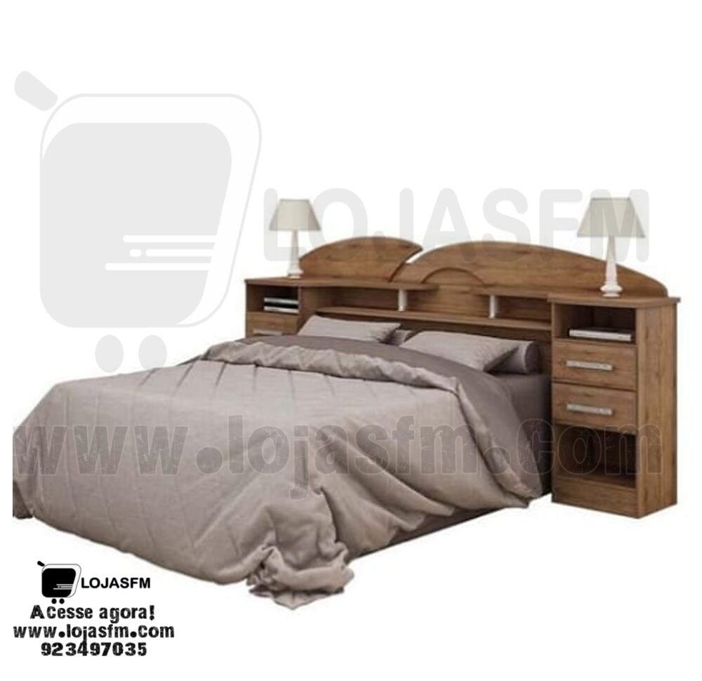 Cama de casal medida 200x160 com o colchão +2 mesa de cabeceira produto novo com direito entrega e montagem - Image 1
