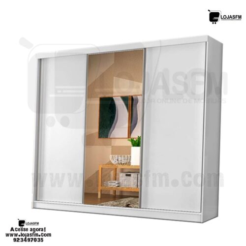 Roupeiro com 3 porta corrida e 3 gaveta cor branco produto novo com direito entrega e montagem