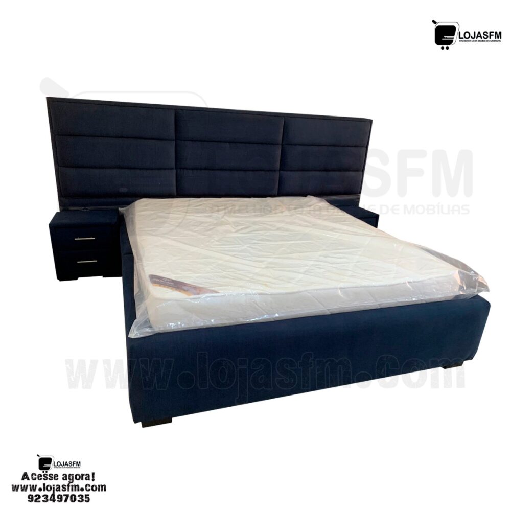 Cama box king medida 200x180 com 2 mesa de cabeceira + colchão produto novo com direito entrega e montagem - Image 3